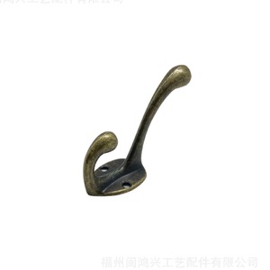 Crochet mural en alliage de zinc Min Hongxing 65x19mm, style vintage bronze antique, pour porte et fixation murale - Product Image 3