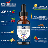 Vascu Flow Gouttes Liquides – Complément de Soutien Vasculaire au Poivre de Cayenne, Betterave, Curcuma, Vitamines K2 et D3 – Marque Privée OEM