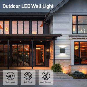 Dlc ETL năng lượng mặt trời LED vuông nhôm ngoài trời IP65 không thấm nước 25 Wát sân vườn Đèn tường - Product Image 6