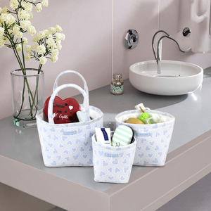 Organizzatore con etichetta PU tessuto per il trucco Mini borsa per la casa decorazione a righe appesa tasca piccolo organizzatore cosmetico - Product Image 1