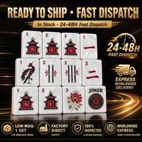 Set Mahjong Amerika Portabel 160 Ubin Akrilik 3D Relief Timbul Permainan Meja Enamel Dengan Kotak Pembawa