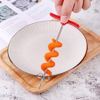 Gratis Monster Komkommer Scroller Groenten & Fruit Spiral Twist Mes Roestvrij Staal Handmatige Spiraal Carving Tool
