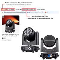 AOPU RGBW 7x40w Mini Luces Móviles de Ojo de Abeja, Luces LED Móviles de Discoteca con Zoom y Beam para DJ, Luces de Escenario para Conciertos, Ojo de Abeja 7x40
