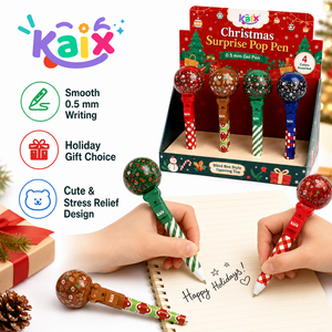 KAIX-Ensembles <span class=keywords><strong>de</strong></span> stylos gel <span class=keywords><strong>de</strong></span> Noë<span class=keywords><strong>l</strong></span> Pop Surprise OEM pour boutique <span class=keywords><strong>de</strong></span> cadeaux, écriture lisse, nouveauté, 0.5mm - Product Image 5