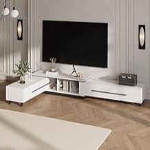 Meuble <span class=keywords><strong>TV</strong></span> et armoire de rangement en bois écologique moderne avec montage facile <span class=keywords><strong>pour</strong></span> salon et chambre à coucher, convient aux téléviseurs de 65 pouces - Product Image 3