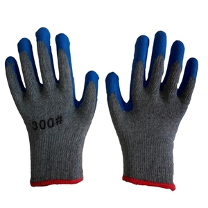 Găng tay an toàn cao su nhăn nheo với sợi bông dày sợi màu xám cao su màu xanh bán kèm găng tay cao su chống nhăn - Product Image 5