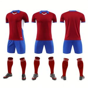 Uniformes Personalizados de Fábrica para Equipos, Ropa Deportiva de Fútbol Unisex de Secado Rápido y Transpirable, Tallas Grandes, 100% Poliéster, Transferencia Térmica, para Entrenamiento - Product Image 1