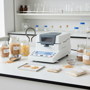 Analyseur d'humidité infrarouge Drawell DW-100MW-IR, prix, analyse de l'humidité à 0,001g, analyseur d'humidité de laboratoire - Product Image 1