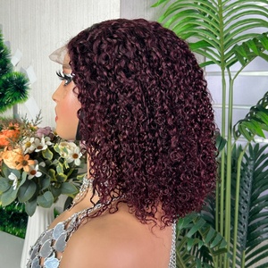 Factory Price 300g Raw Virgin Hair <b>Wigs</b> Super Double Drawn 5 X 5 Glueless Lace Closure <b>Pixie</b> Curl Many Color <b>Wigs</b> Wholesale - Product Image 4