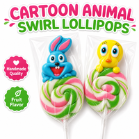 Sucettes dures aux bonbons de Pâques, 40g, personnages colorés, emballées individuellement, multicolores, lapin et canard, pour les événements de printemps