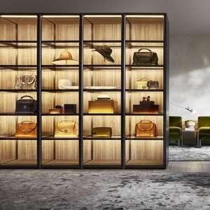 ตู้เสื้อผ้าเปิดรูปตัว L สำหรับใส่เสื้อผ้าหรูหราทันสมัยตู้เสื้อผ้าไม้เนื้อแข็งเฟอร์นิเจอร์ห้องนอน - Product Image 3