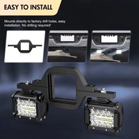Barre lumineuse LED universelle de 4 pouces 60W pour véhicule tout-terrain avec support de crochet de remorque et feu de recul, adaptée aux pick-up, VTT, SUV, camions