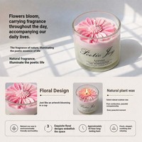 En stock, Bougies parfumées artisanales en cire de soja, en verre à motif floral marguerite, aide au sommeil pour chambre, parfum d'ambiance pour la maison