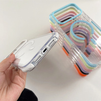 Coque Magnétique Transparente Anti-chute Originale pour iPhone 18 Pro Max 17 16 15 avec Bande Antidérapante et Coins Antichoc – Protection Optimale