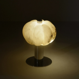 Jia Wenjun Minimalist Modern Table <b>Lamp</b> Natural Marble <b>Touch</b> Control Cordless LED Night Light <b>Bedside</b> Ambient Lighting - Product Image 4