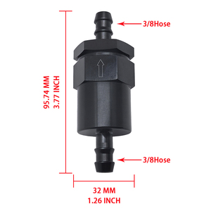 <span class=keywords><strong>Filtro</strong></span> <span class=keywords><strong>de</strong></span> Combustible en Línea <span class=keywords><strong>de</strong></span> Aluminio Negro <span class=keywords><strong>de</strong></span> 3/8 Pulgadas, 30 Micras, Universal, <span class=keywords><strong>de</strong></span> Alto Flujo, para Coche y Motocicleta - Product Image 2