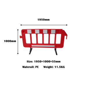 Barriera di sicurezza stradale in plastica rossa e bianca barriere di traffico divisori stradali - Product Image 4