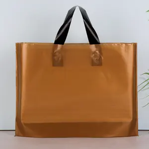 Поставка фабричных сумок с индивидуальным логотипом, прозрачные полноцветные биоразлагаемые пластиковые пакеты для покупок с ручкой для супермаркета