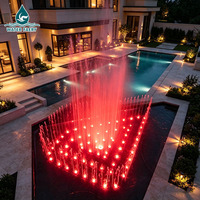 Fontaine musicale rectangulaire Water Faery en acier inoxydable 304 avec éclairage RGB, décoration extérieure durable pour place publique et parc
