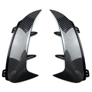 Mercedes-Benz A-Class W177 Rear Bumper Canard Replacement Piano Black Carbon Fiber Texture Plastic Sports Style Weather Shields - Product Image 2
