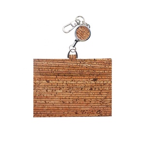 <b>ID</b> Badge <b>Holder</b> Lanyard Vegan Cork Leather <b>Id</b> Card Badge Friendly Cork Work Card <b>Holder</b> with Retractable Lanyard - Product Image 4
