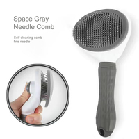 Brosse épilatoire pour chien, peigne pour chat, toilettage et soin pour chien, peigne en acier inoxydable pour poils longs, brosse autonettoyante pour animaux de compagnie