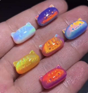 Abalorio de Piedra Preciosa de Ópalo Nebulosa Tallado en 3D con Forma de <span class=keywords><strong>Animal</strong></span> Lindo, Gato, Oso, León, para Hacer Pulseras - Product Image 2