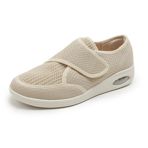 Customized Women's Comfortable Breathable Mesh Shoes Flying Woven Lightweight <strong>Hook</strong> and Loop 3cm Wedge <strong>Heel</strong> Lazy Shoe Fashion - Product Image 3