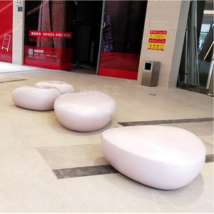 Banco de Patio Exterior de Fibra de Vidrio, Diseño Moderno y Contemporáneo, Asientos Duraderos para Centros Comerciales, Capacidad para 2 Personas, Personalizable - Product Image 2