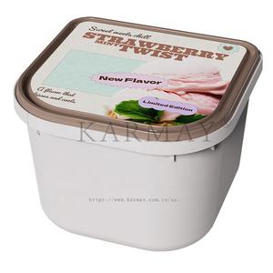 Bacs à glace et gelato 2L (1,8 pintes) en plastique réutilisables avec couvercles IML pour congélateur - Product Image 3