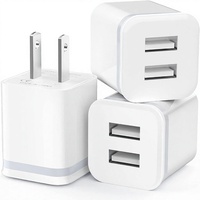 Adaptateur de chargeur de haute qualité, prise américaine, adaptateur de chargeur USB, 2.1A 5V, double port USB, chargeur super rapide, adaptateur d'alimentation USB pour téléphone