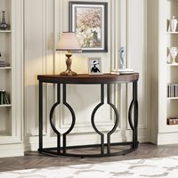 Table Console d'Appoint Moderne en Bois Style Panneau de Salon Demi-Lune pour Entrée Villa Hôtel Chambre École Utilisation