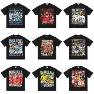 T-shirt Casual in Cotone con Stampa Vintage di <span class=keywords><strong>Cristiano</strong></span> <span class=keywords><strong>Ronaldo</strong></span>, Neymar, Mbappé e Yamal, Traspirante - Product Image 2