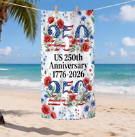 Serviette de plage en microfibre personnalisée pour le 250e anniversaire des États-Unis, surdimensionnée, pour la plage, les voyages, l'intérieur et l'extérieur