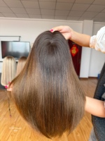SHY Topper en cheveux naturels vierges couleur Ombré, avec base en filet, pour la couverture des zones de perte, commande en gros pour femmes blanches