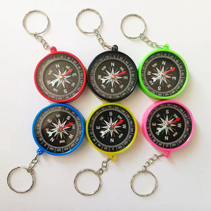 Plastic Keychain Compass With Pointer Dial For Hiking And Camping Outdoor Use - Product Image 1