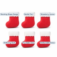 Coffret Cadeau de Noël 6 Bombes de Bain Effervescentes Fraise pour Spa Relaxant, Personnalisable OEM ODM 100g