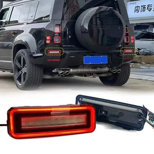 Refletor traseiro led de freio e luz de parada, lâmpada de seta para land rover defender 2020 + acessórios para carro