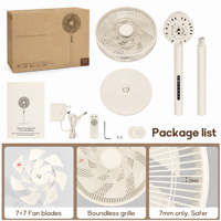 Ventilateur de table électrique de 12 pouces avec télécommande, moteur BLDC sans balais, fonctionnement silencieux, hauteur réglable, classe d'efficacité énergétique A+++,