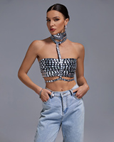 Ocstrade Ropa Mujer Débardeur Femme Argent Diamant Haut Court Top Accepter Personnalisé Débardeurs Femme Paillettes Gilet Sans Manches Sexy Y2K