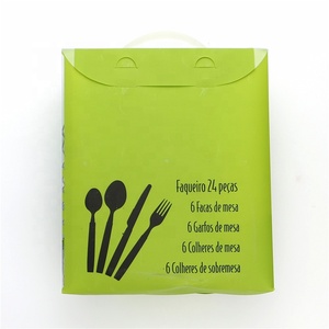 Juego de cubiertos de acero inoxidable con mango de plástico, superventas en Sudamérica, 24 unidades - Product Image 2