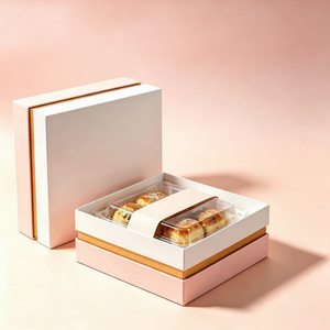 FX Gold Stamping Food-grade Valentine's Day Chocolate Gift Rigid Cardboard Custom Biodegradable Lid and Base <b>Snack</b> Gift <b>Box</b> - Product Image 1