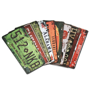 Plaques Métalliques Rectangulaires Personnalisées Rétro Vintage en Gros, Gaufrées, 6x12 pouces, Peintes et Sérigraphiées, <span class=keywords><strong>D</strong></span>écoration Murale, OEM Disponible - Product Image 4