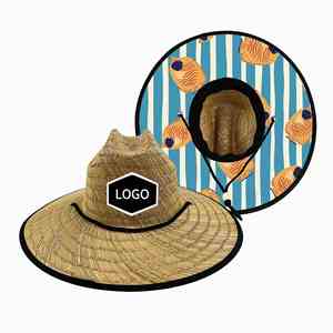 Sombreros de Paja de Alta Calidad al por Mayor, Sombrero de Vaquero de Paja Natural, Sombreros de Paja Personalizados para Protección Solar Tropical, Sombreros de Paja para Salvavidas de Playa - Product Image 2