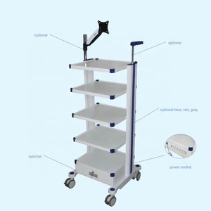 Chariot utilitaire multicouche pratique en ABS silencieux avec tiroirs roulettes mobiles chariot d'équipement médical chariot d'endoscopie d'hôpital - Product Image 4