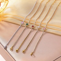 Bracelet tennis Huibao en zircon coloré, plaqué or 18 carats, en acier inoxydable, pour femmes, accessoires de mode