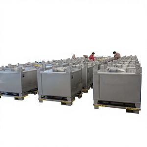 משטח פלדה נירוסטה למיכל IBC 2000 ליטר 150 פתוח 50 ניקוז תואם לחנקן נוזלי - Product Image 1