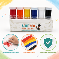 Ensemble de peinture à la tempera personnalisé avec logo, 20 ml, 6 couleurs, peinture pour affiches pour enfants, vibrante et lavable, pour la salle de classe