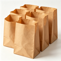 Sacs à hamburgers en papier kraft résistant à la graisse, vente en gros, pochettes alimentaires personnalisées imprimées pour la restauration rapide à emporter