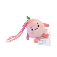 Lot en gros de jouets en peluche en forme de fruits, porte-clés, en coton PP : Melon, Mangoustan, Pêche, Durian, Fruit du Dragon, Poupées en peluche, Jouets pour machines